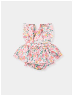 LUCIA BABY GIRL CULOTTE WITH FLOUNCE AND SUSPENDERS