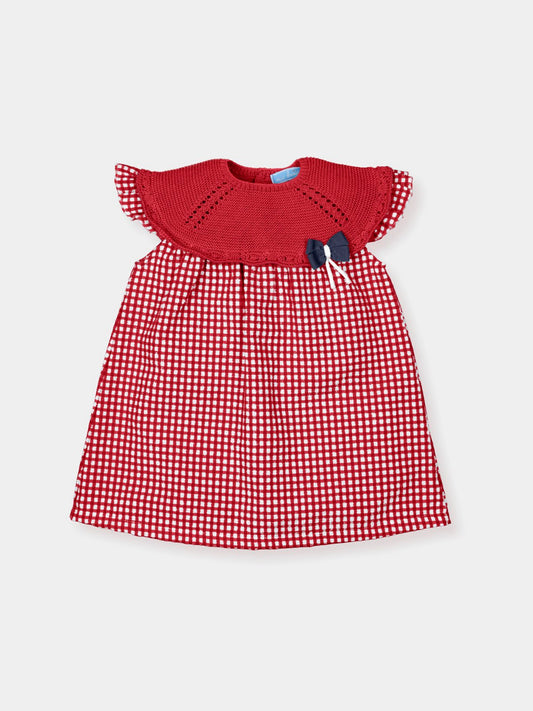 LEIA BABY GIRL CHECKED DRESS WITH CULLOTTE